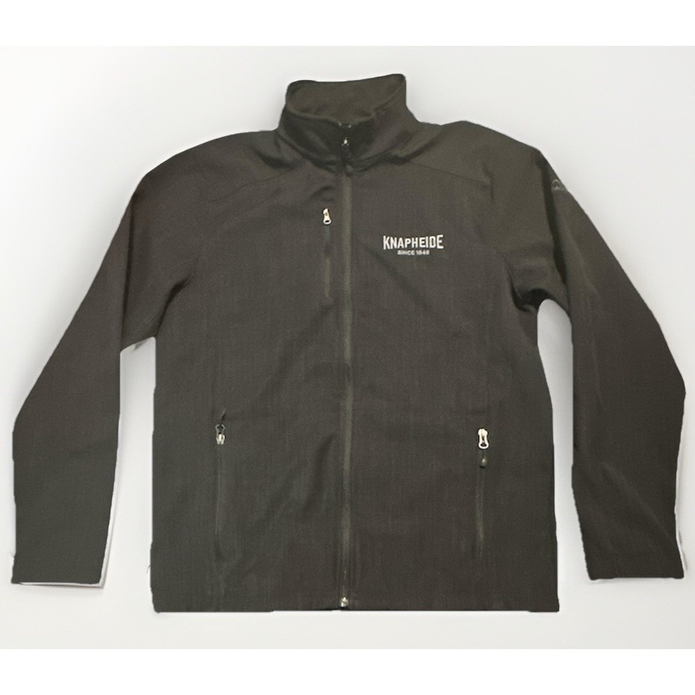 Eddie Bauer Crosshatch Soft Shell Jacket Mens XL Black EB532 Knapheide Logo NWOT